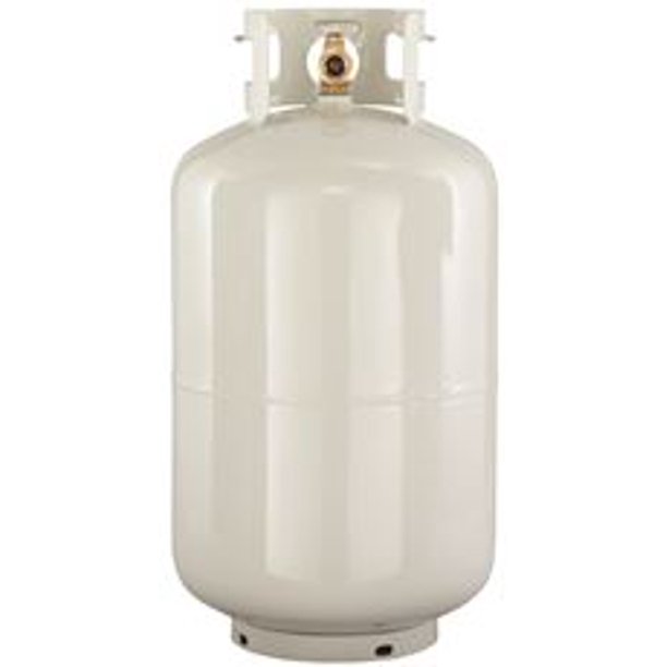 Type 1 Steel Lp Gas Cylinder, Opd Qcc, White, Purged, 30 Lbs.