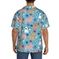 thumbnail image 5 of Xecao offers the Cute Dog for Men's Casual Short-sleeved Shirt, a button-up collared shirt with a pocket, perfect for beach vacations and yacht travel in the Large size., 5 of 7