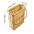 thumbnail image 3 of Handwoven Wall-Mounted Flower Basket with Hanging Loop for Dining Room Decor and Small Storage, 3 of 6