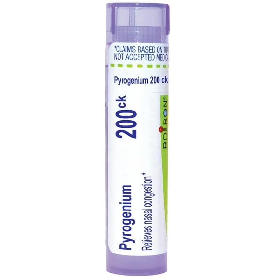 Boiron Pyrogenium 200CK, Homeopathic Medicine for Nasal Congestion, 80 Pellets