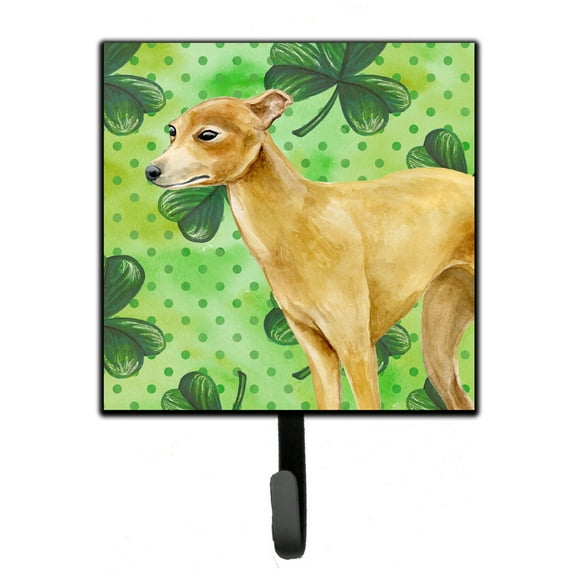 Italian Greyhound St Patricks Leash or Key Holder Green