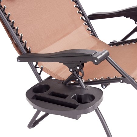 gravity zero canopy recliner gymax folding shade lounge holder chair cup brown