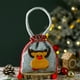 thumbnail image 1 of Bolsa de regalo navideña, pequeña, de lona multicolor con estampado de copos de nieve | Bolsa resistente con forro de franela para regalos navideños | Decoración navideña reutilizable | Ideal para, 1 of 6