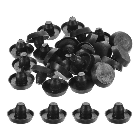Uxcell 26Pack 8mm/0.31 Glass Table Top Bumpers with Stem for Patio Table Cabinet Fits 5/16Inch Hole, Black