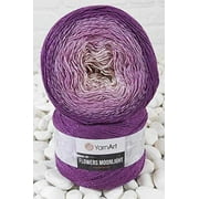 YarnArt Flowers Moonlight Glitter Cotton Yarn, Soft, Rainbow Crochet, Metallic Lurex handknit Shiny, Silvery Cake, Multicolor Cotton, 1 Skein Weight 9.17oz Lenght 393.7 inches,1 Fine Yarn (3290)