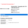 thumbnail image 2 of Steering Shaft - Compatible with 1979 - 1986 Chevy K10 1980 1981 1982 1983 1984 1985, 2 of 2
