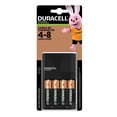 thumbnail image 1 of DURACELL - Cargador premium pilas recargables, carga extra rápida compatible con baterías DURACELL AA y AAA NiMH, incluye 1 cargador + 4 pilas AA recargables (pre-cargadas), 1 of 7