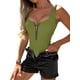 thumbnail image 3 of Body sexy de punto acanalado con botones para mujer, cuello en V, casual, sin mangas, camisetas sin mangas, camiseta Henley de verano, 3 of 5