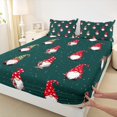 thumbnail image 4 of Homewish Kawaii Xmas Gnome Twin Sheet Sets, Green Cartoon Christmas Twin Fitted Sheet, Teens Kids Boys Girls Flat Sheet, Lightweight Room Decor, 3-Piece, 4 of 8