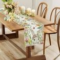 thumbnail image 4 of YOPINCO Easter Table Runner Rabbit & Egg Design Canvas Table Accent Spring Holiday Home Party Kitchen Dining Tableware 13x72 inches, 4 of 22
