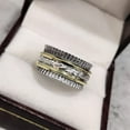 thumbnail image 2 of NEW Spinner Band, Meditation Ring, 925 Sterling Silver Ring, Spinning Thumb Ring, Two Tone Ring, Fidget Ring, Handmade Jewelry, Christmas Oxidized, Womans Band Ring, Anxiety Ring, Mans Band Gifts, 2 of 6