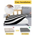 thumbnail image 5 of Black Striped Couch Cushion Covers Stretch, Washable Sofa Seat Covers Individual Seat Cushion Sofa Slipcovers Modern Simple Monochrome Geometric White Couch Cover Furniture Protector M-1PCS, 5 of 7