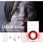 Wireless Smart Security Alarm Siren with Burglar Alarm Host, SOS Button, Infrared Motion, Door Window Sensor, Remote Controller, GSM Alarm System Home Security DIY Kit