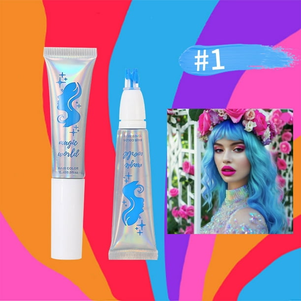 Tintes para el cabello de un solo color, peines de color fluorescentes, prácticos y rápidos, no se decoloran fácilmente, maquillaje de escenario, tintes en polvo, 15 ml.