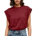 thumbnail image 2 of Axiiglly Plus Size Blouses for Women, Short Sleeves Solid Color Crew Neck Lightweight Summer Outdoor Tops, S-3XL, 2 of 10