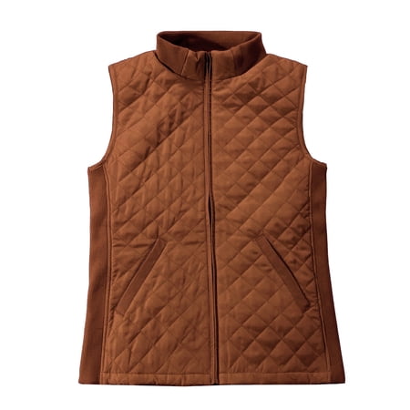 Bienzoe Women Casual Quilted Sleeveless Light Weight Vest Chocolate 3XL
