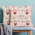 thumbnail image 2 of Housses de Coussin de la Saint-Valentin 18x18 Ensemble de 2, J'aime les Cœurs Rouges Coussins en Lin Anniversaire Mariage Décorations de la Saint-Valentin pour Maison Canapé Extérieur, 2 of 5