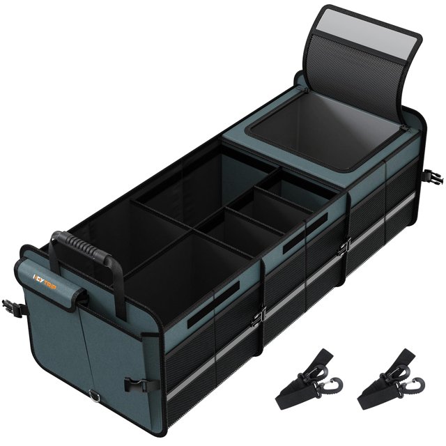 Organizador de Cajuela HEYTRIP Grande con Bolsa Térmica 105L Gris
