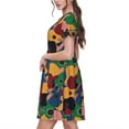 thumbnail image 2 of Balery Colored Guitars Vestidos sueltos de manga corta para mujer, vestidos de verano 2025, vestidos casuales de corte A con vuelo., 2 of 6