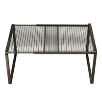 Stackable Expandable Metal Shelf Organizer - Adjustable Wire Storage Rack with Holes for Kitchen, Bathroom, Cabinet, Office - Space Saving, Durable & Sturdy Design 10 to 15Inch