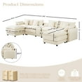 thumbnail image 2 of Wiilayok 145" U Shaped Sectional Sofa,Chenille Cloud Modular Sectional Sofa Couch Set with Double Chaise,Central Console,Cup Holder for Living Room,Beige, 2 of 9