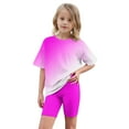 thumbnail image 3 of Girls Summer Outfits for Girls Solid Crewneck Top T-Shirt & Biker Shorts Set 2 Piece Tracksuit Size 5-15years, 3 of 8