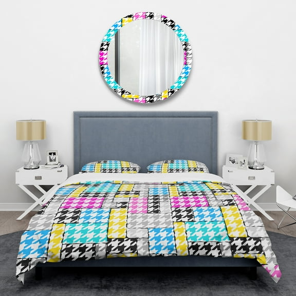 Designart 'Classic Hounds-tooth Pattern II' Mid-Century Modern Duvet Cover Set