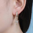 thumbnail image 3 of Pendientes colgantes Yashi Hip hop con forma de rayo plata circonita cúbica micropavé, 3 of 5