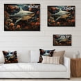 thumbnail image 4 of Designart "Papercut Hunter Silent Blue Shark" Animals Print on Natural Pine Wood, 4 of 5