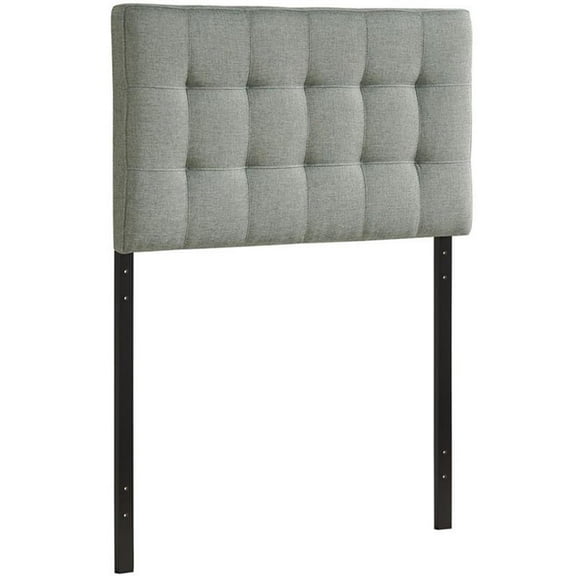 Modern Fabric Twin Tufted Panel Headboard in Gray