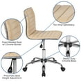 thumbnail image 6 of Flash Furniture Low Back Designer Armless Tan Ribbed Swivel Task Office Chair, 6 of 15