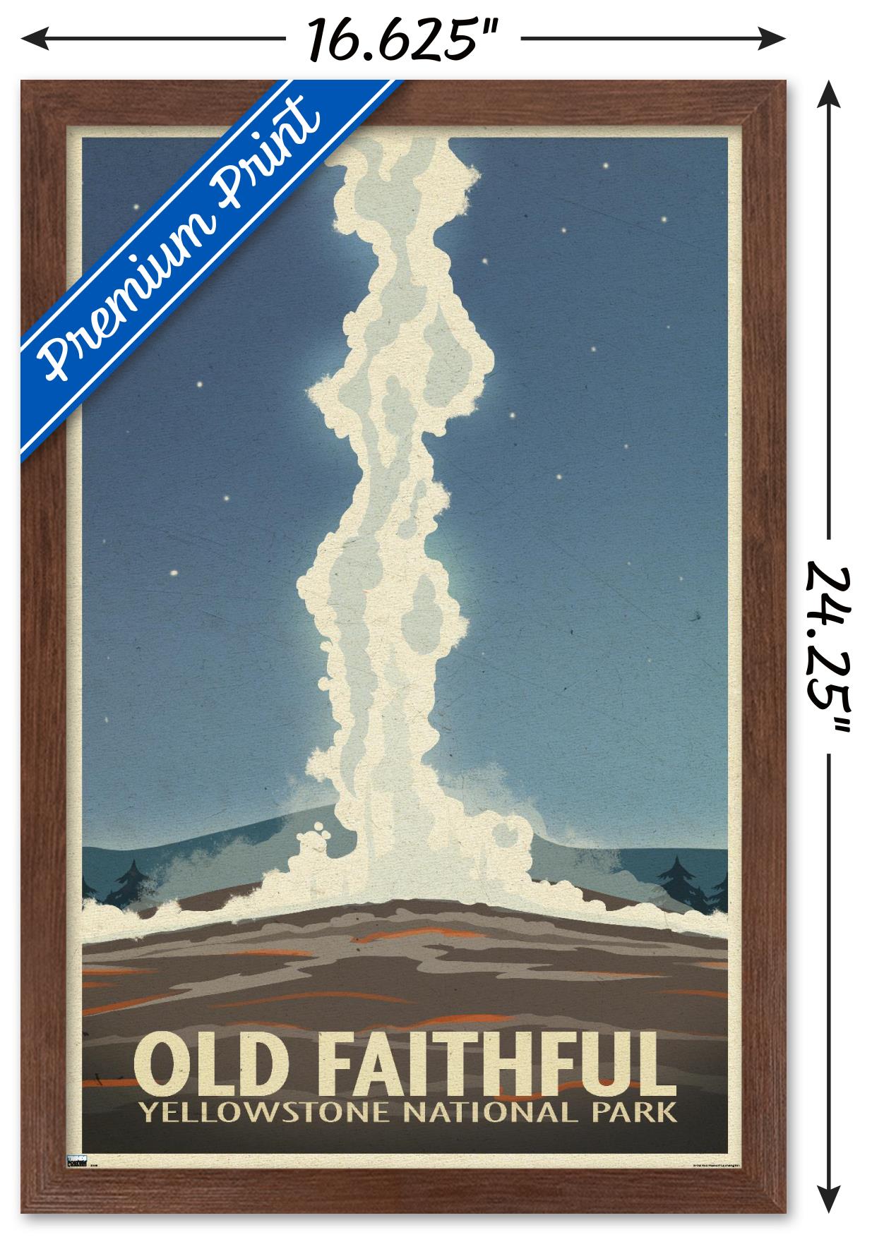 Old Red Truck - Old Faithful Wall Poster, 14.725" x 22.375" Framed