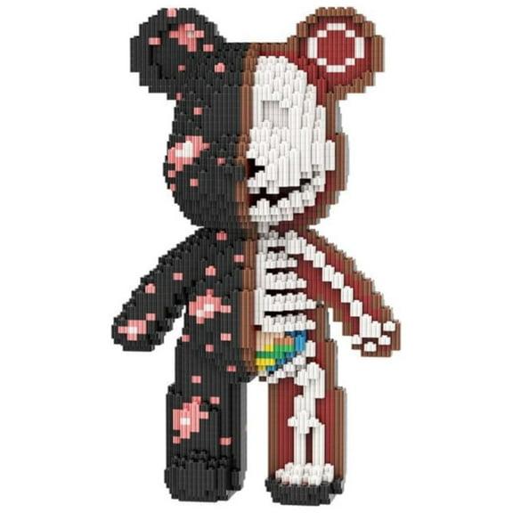 Graffiti Skeleton Bear Building Blocks,Gift for Birthdays, Decorative Home Office Table Centerpiece Decor