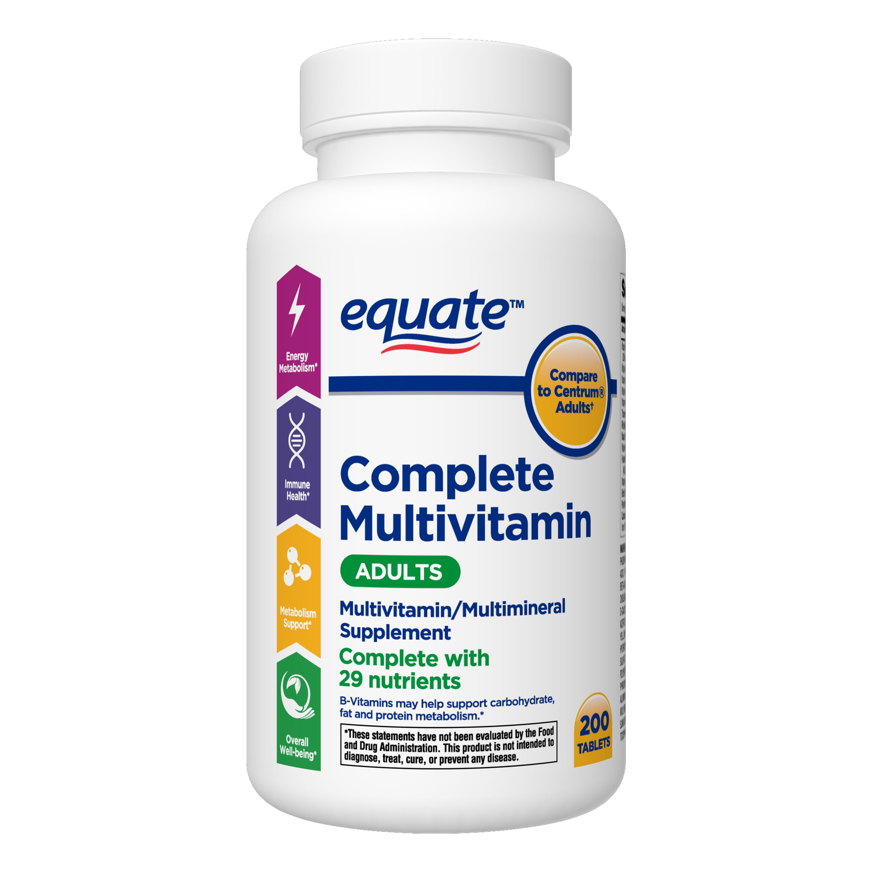 Equate Adult Complete Multivitamin Tablets 200 Count Walmart equate-adult-complete-multivitamin-tablets-200-count-walmart