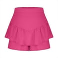 thumbnail image 7 of REALiKUN Women Smocked Ruffle Mini Skirts Summer High Waisted Tiered Short Skirt with Shorts Underneath, 7 of 7