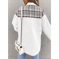 thumbnail image 2 of SHAR Women's denim jacket, long sleeve plaid button down shirt jacket, 2 of 5