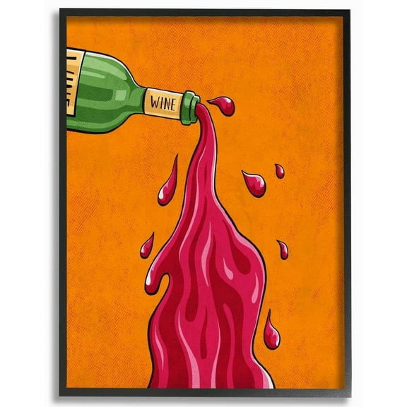 Stupell Industries Wine Splash Vintage Comic Book Design Framed Wall Art by Ester Kay
