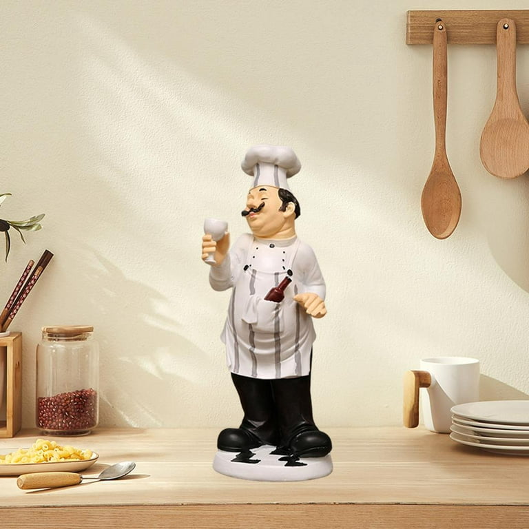 European Resin Chef Statue Figurine Kitchen Decor Miniature Ornaments Chef  Collectible Gift restaurant house kitchen Cook Cafe Bar shop