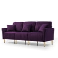 thumbnail image 4 of Llinc Store 3-Seater Sectional Couches For Living Room With Channel Tufted On Back, Seat Cushions And 2 Throw Pillows, Modular Sectional Sofa, Purple, 4 of 9