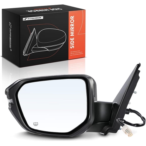 A-Premium Driver Side Power Door Mirror - Compatible with Honda Civic 2016-2021 - Heated Manual Folding Black Outside Rear View Mirror with Turn Signal - Replace# 76258TBCA12ZA