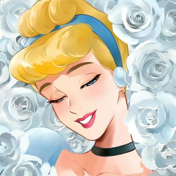 (A7206) Serie Dibujos Animados Cenicienta Riendo Llena Diamantes Resina 30*30CM
