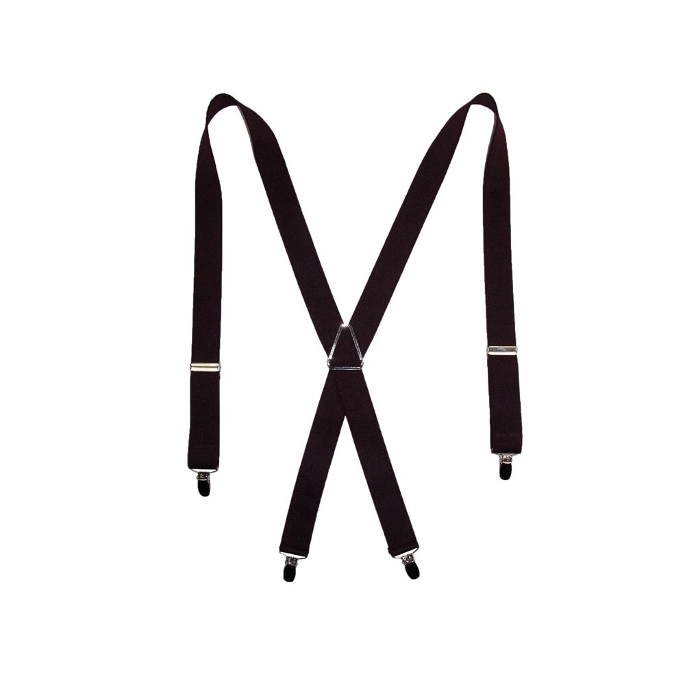 CTM Size one size Men's Elastic XBack Suspenders with Silver