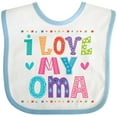 thumbnail image 3 of Inktastic I Love My Oma Granddaughter Girls Baby Bib, 3 of 4
