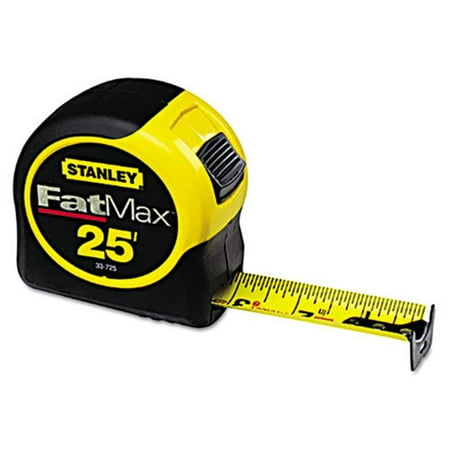 Stanley Bostitch Long Tape Measure - Stanley Bostitch 33725 1.25 in. x 25 ft. Fat Max Tape Rule Plastic Case - Black & Yellow