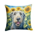 thumbnail image 2 of Irish Wolfhound in Sunflowers Throw Pillow 14 in x 14 in, 2 of 2