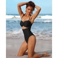 thumbnail image 5 of Charmo Womens Scalloped One Piece Bathing Suit Cutout Swimsuit Monokini, 5 of 7