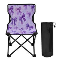 Folding Chair Camping Chair For Camping Picnicking Outdoor Beach and Travel Vibrant Purple Bows Pattern