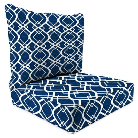 Jordan Manufacturing Mainstays Navy Trellis Outdoor Deep Seating Cushion