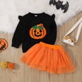 thumbnail image 2 of CUZIBR Toddler Girls Long Sleeve Hallowmas Embroider Pullover Tops T Shirt Skirts Outfits Comfort Dailywear For Child, 2 of 7