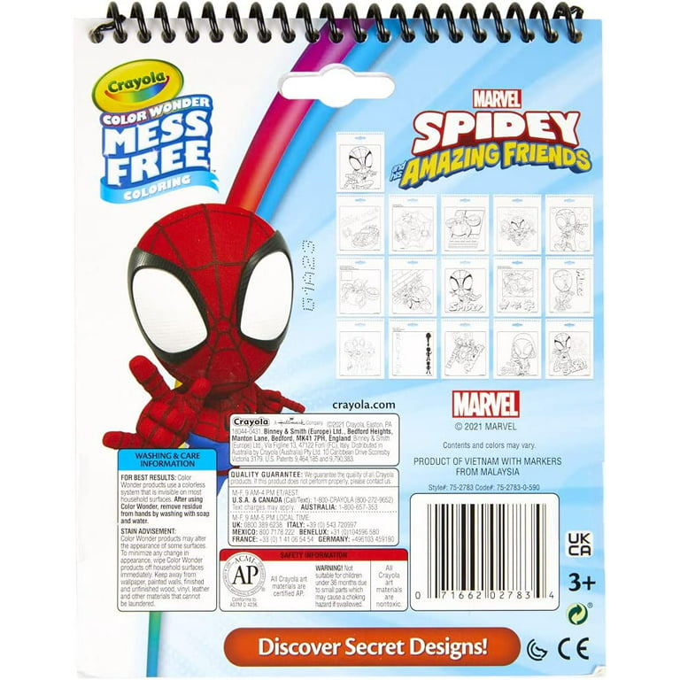 Crayola Color Wonder Mess Free Coloring Set, Spidey & Friends, Child